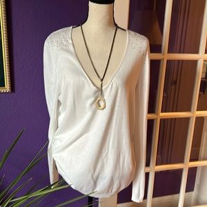 MNG Suit super soft, white sweater CL EMBELLISHMENTS